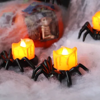1/3Pcs Halloween Spider Lumanare LED Lumină Lampă de Dovleac pentru Petrecerea de Halloween Acasă Ornamente Decor Casa Bantuita de Groază elemente de Recuzită