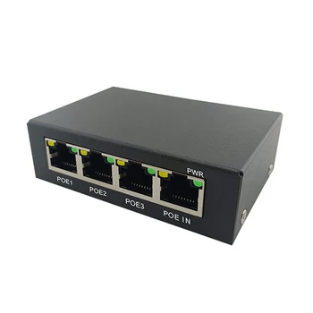 1 BUC 4 Port Gigabit POE Extender 100/1000M Comutator de Rețea Extender Black Metal Pentru Switch Poe NVR IP Camera foto AP