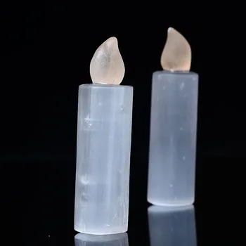1 BUC Gips Natural Selenit de Ipsos Handmake Lumânare, Lampă de Forma de Cristal Prime Reiki de Vindecare Piatra Chakre Minerale Decor Acasă Cadou