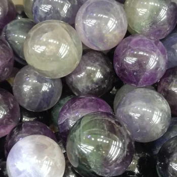 1 buc Naturale glob de Cristal de Culoare Fluorit Cuarț de Vindecare Reiki Meditație Divinație Orb Meserii Cadou Piatra Ornamentala