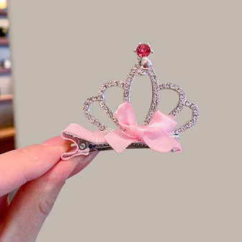 1 BUC Ornament de Par Clip de Păr Copil Fete Printesa Frizură 3D Coroana Stras Hairpin