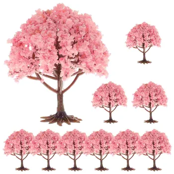 10buc Arbore Model Desktop Ornament pentru Pomul de 8cm Simulat Decorare Pom de Prop