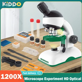1200X Copil Microscop Experiment științific HD Jucărie Optic Kit de Învățământ Științifice Experimentale cu Lumina STEM Jucărie Cadou de Crăciun