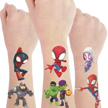 1buc Spiderman si Prietenii Lui Uimitoare Autocolante Tatuaj Temporar Anime Autocolant Brațul Parte Fata de Tatuaj Fals Decal Copiii Corpul Jucărie