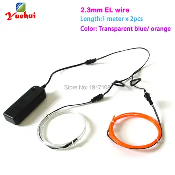 2.3 mm 1Meter 2 bucati culori Personalizate flexibil EL wire Electroluminiscente Fir Neon Stralucitoare Strobing pentru jucării/ambarcațiunile de Nunta decor