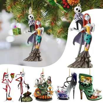 2023 Coșmar Înainte De Crăciun Jack Și Sally Agatat Ornament Pom De Crăciun Decorativ Pentru Acțiune Figura Copii Cadou De Anul Nou