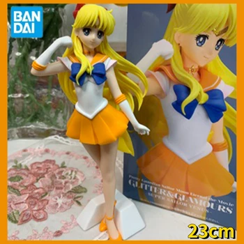 23cm Anime Sailor Moon Veșnică Figura Gliter&Sclipiciul Super Sailor Venus Acțiune Figurina de Colectie din PVC Model de Papusa Jucării Cadou Copil