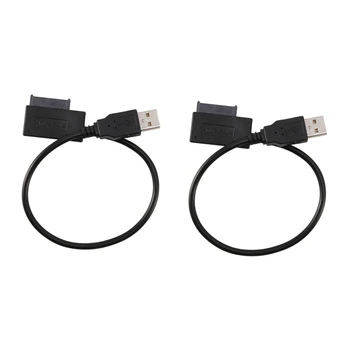 2X USB 2.0 La Mini Sata II 7+6 13Pin Adaptor Cablu Convertor Pentru Laptop CD/DVD ROM Slimline cu Mașina