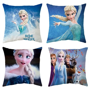 45x45cm Disney Frozen Princess Pernele de Acoperire Anime Acțiune Figura Anna Elsa Printesa Scurt de Pluș Acasă Canapea față de Pernă Decorative