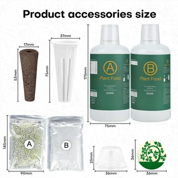 Ahopegarden Plantat Pachet De Accesorii 60 Bucata Kit Hidroponice Alimente Nutritive Pensete Suite Bureți Consumabile Pentru