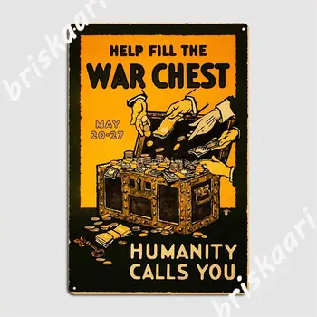 Ajuta Umple Piept De Război Umanității Apeluri Vechi Război De Propagandă Placa De Metal Poster De Perete Decor Personalizat Tin Semn Postere
