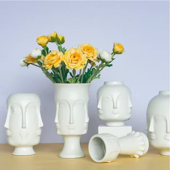 Alb Muza Față De Buze Vaze Decor Acasă Vaze Ceramice Moderne Aranjament De Flori Living De Luat Masa Decor De Masă Cadou De Nunta