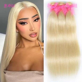 B4U Păr 613 Blonda Parul Drept Pachete Peruvian Remy 100% Păr Uman Extensia Miere Blonda Pachete de 8 - 30 De Inch În Stoc