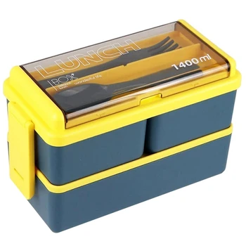 Bento Box Kit, 47.35 OZ Bento Box pentru Adulti Cutie de Prânz, 3 Compartimente Bento Cutie de Prânz , Masă de Pregatire Containere Pentru Adulți