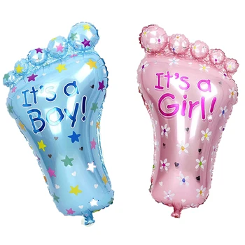 Băiat sau Fată Forma Piciorului Baloane Folie Albastru, Roz, Baloane cu Heliu pentru Ziua de Gen Dezvăluie Decoratiuni Petrecere Copil de Dus Decor