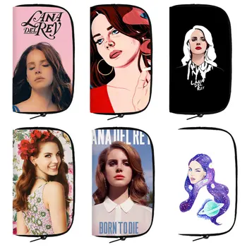 Cantareata Lana Del Rey Lung Portofel LDR Imprimare Femei Geanta Casual Card de Credit Căști Suport Organizator de Bijuterii Banii Sac de Depozitare