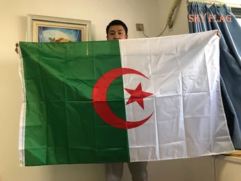 CER PAVILION de Înaltă Calitate ALG Algeria Flag 90x150cm Agățat Poliester Algeria pavilion Pavilion Național Banner Activitatea de Birou parada