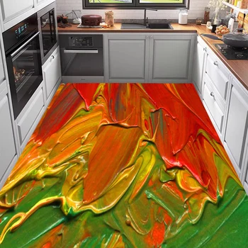 Colorat de Moda Decora Bucătărie Mat Antivegetative PVC Impermeabil din Piele Scrubbable Covor Acasă Balcon Covor Ковер Țapiș 러그