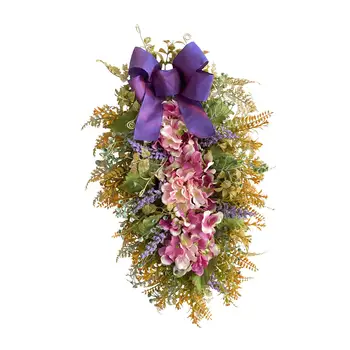 Cununa de lacrimi Florale Swag Fals Agățat Plante cu Bowknot Artificiale Usa Swag Coronita Ghirlanda Ornamente pentru Nunta de Primavara