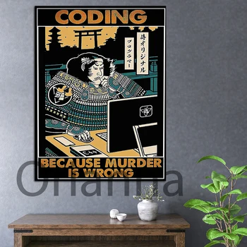 De Codificare, Deoarece Crima Este Greșit Printuri Poster/ Programator Arta De Perete Poster/Programator Cadouri/Informatică Cameră Decor