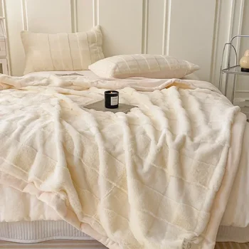 De Înaltă Calitate, Pufos Moale De Pluș Pătură Caldă Iarnă De Pat Pături Solidă Acoperă Canapea De Lux Arunca Pături Dormitor Canapea Decor Acasă