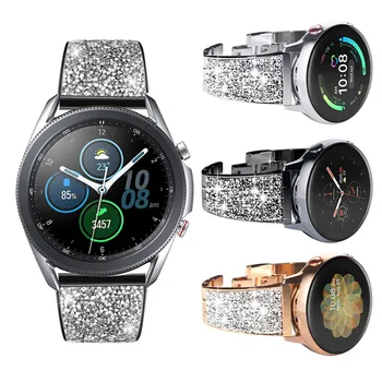 Diamant Curea pentru Samsung Galaxy Watch 3 41mm 45mm Trupa Brățară S3 S2 42mm 46mm Active 2 Viteze Sport 20mm 22mm Femei Bratara