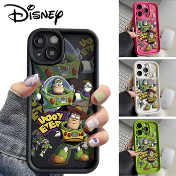 Disney Buzz Lightyear Telefon Caz pentru IPhone 15 Plus Pro Max 14 13 12 11 Toy Story Drăguț Coajă de Silicon Picătură de Protecție Coajă Moale