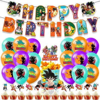 Dragon Ball Consumabile Partid Ziua De Nastere Anime Son Goku Baloane Decor Scrisoare Banner Copil De Dus De Desene Animate Cupcake Toppers Decor