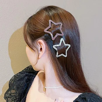 Femei Din Coreea De Bling Stras De Cristal Stele, Metal, Agrafe De Păr Barrette Ac De Par Ac De Păr Styling Păr Accesorii