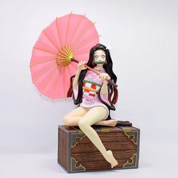 Figura Anime Demon Slayer Kamado Nezuko Model De Papusi Figurine Kimetsu Nu Yaiba Cifrele De Acțiune De Colectare Jucarie Pentru Copii Cadouri