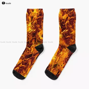 Foc Și Flăcări Model Sosete Personalizate Personalizate Unisex Adulti Tineri Tineri Ciorapi De 360° Print Digital Cadou Personalizat Streetwear