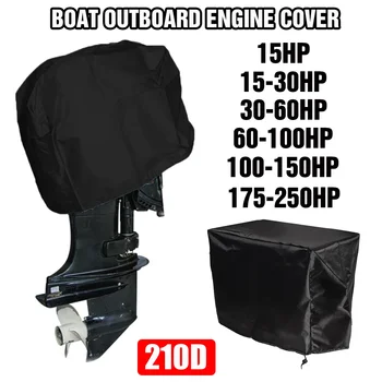 Full Motor Outboard Motor Capac Negru 210D Oxford Impermeabil Anti-zero Grele 15-250HP Outboard Engine Protector