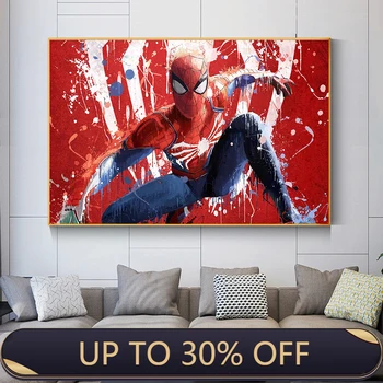 Graffiti Supererou Spiderman Panza de Imprimare Tablou Clasic Marvel Postere si Printuri de Arta de Perete pentru Camera Copiilor Decor Acasă