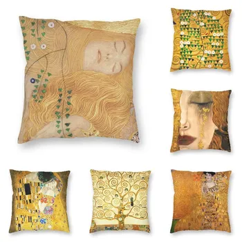 Gustav Klimt Simbolismul Artei Canapea Pernele De Acoperire Poliester Detaliu De Apă, Șerpi Arunca Față De Pernă Față De Pernă Pătrată Decor Acasă