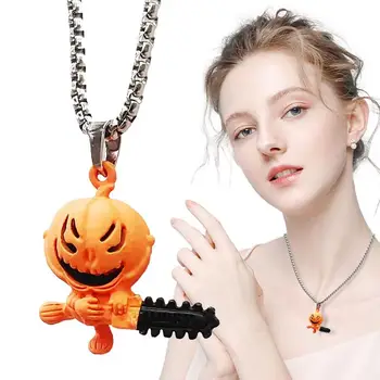 Halloween Bijuterii Coliere Feliuta De Dovleac Gotic Craniu Jack O Lantern Pandantiv Colier Pentru Barbati Femei Moda Cadou