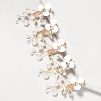 Handmade Perle Stras Floare Par Mireasa Clip Set De Nunta Agrafe De Par Accesorii De Par Pentru Femei Bijuterii De Păr