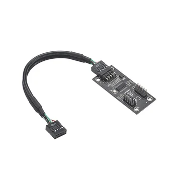 Hub USB USB Splitter USB2.0 9Pin la Dual 9Pin Hub Adaptor Riser Placa de baza USB 9Pin Conector 1 la 2 Extensie