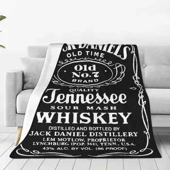 Jackdaniels Whisky Pătură de Lână de Primăvară/Toamnă Portabil Cald Arunca Pătură de Canapea Cuvertura de pat Dormitor