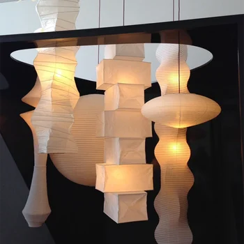 Janpanese lumini pandantiv Akari hartie abajur designer noguchi lampa de Camera de zi Dormitor Colț Wabi Sabi a CONDUS masa de lumină