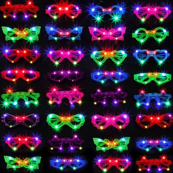 LED Glasse Neon Glow În Întuneric Favoarea Partidului Consumabile Aprinde Ochelari pentru Adulti Copil Ziua de naștere Petrecere de Nunta Accesorii