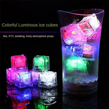 Led-uri impermeabil Cub de Gheata Luminoase Ice Touch culoare Inducție Lumina de Noapte LED Flash Gheață În Apă Luminos Lumina de Noapte Rapid Flash