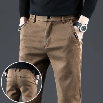 Lyocell Barbati Slim Casual Pantaloni Talie Elastic Afaceri Lucreze Direct Pantaloni de Primavara Toamna Moda coreeană Joggeri Gri Maro Negru