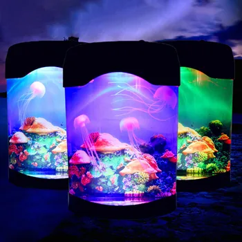 Meduze Lumina de Noapte cu Led-uri Colorate Acvariu Lumini de Noapte Lampă de Noptieră pentru Copii Lampa Lumini Decorative Decor Acasă Lumina Lămpii