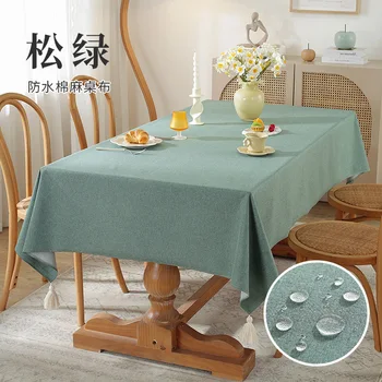 O-112 culoare solidă bumbac și lenjerie de masă agățat stil Nordic capac de masă dreptunghiulară rezistent la apa si ulei-dovada de masă prosop