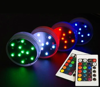 Pentru 10 LED-uri de Culoare Multi Submersibil, rezistent la apa Petrecere de Nunta Vaza Bază de Lumină + Control de la Distanță