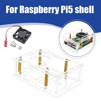 Pentru Raspberry Pi 5 Caz Cu Ventilator Pentru Raspberry Pi 5 Acril Transparent Capac M7D2
