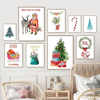 Pomul de crăciun Minunat Elan Vii de Perete de Arta Canvas Postere și de Înaltă definiție Imagini Imprimate pentru Camera de zi Dormitor Decor Acasă