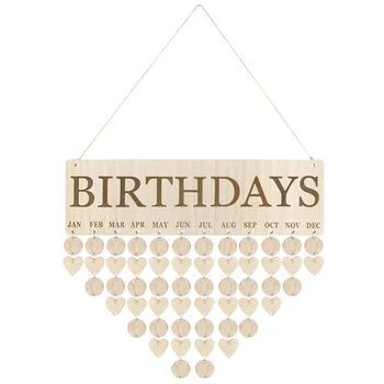 Prietenii de familie, zile de Naștere Memento Calendar Bord din Lemn DIY Calendar de Perete Ziua Placa 50 de Lemn Tag-uri Mama