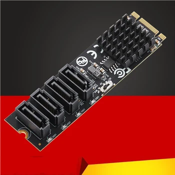 RAID Card M. 2 4Port SATA3.0 6Gbps HDD-SSD Adaptor RAID Controller M+B Cheie 2280mm Dimensiune adaptor pcie2.0 Marvell 9236 Chip pentru UEFI BIOS