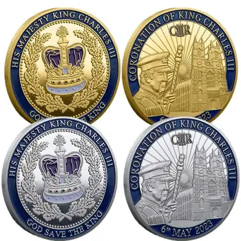Regele Angliei, Carol al III-lea Placat cu Aur Monedă Comemorativă Britanic Regal de Regele Carol al III-lea Încoronare Suveniruri Fier Monede marea BRITANIE